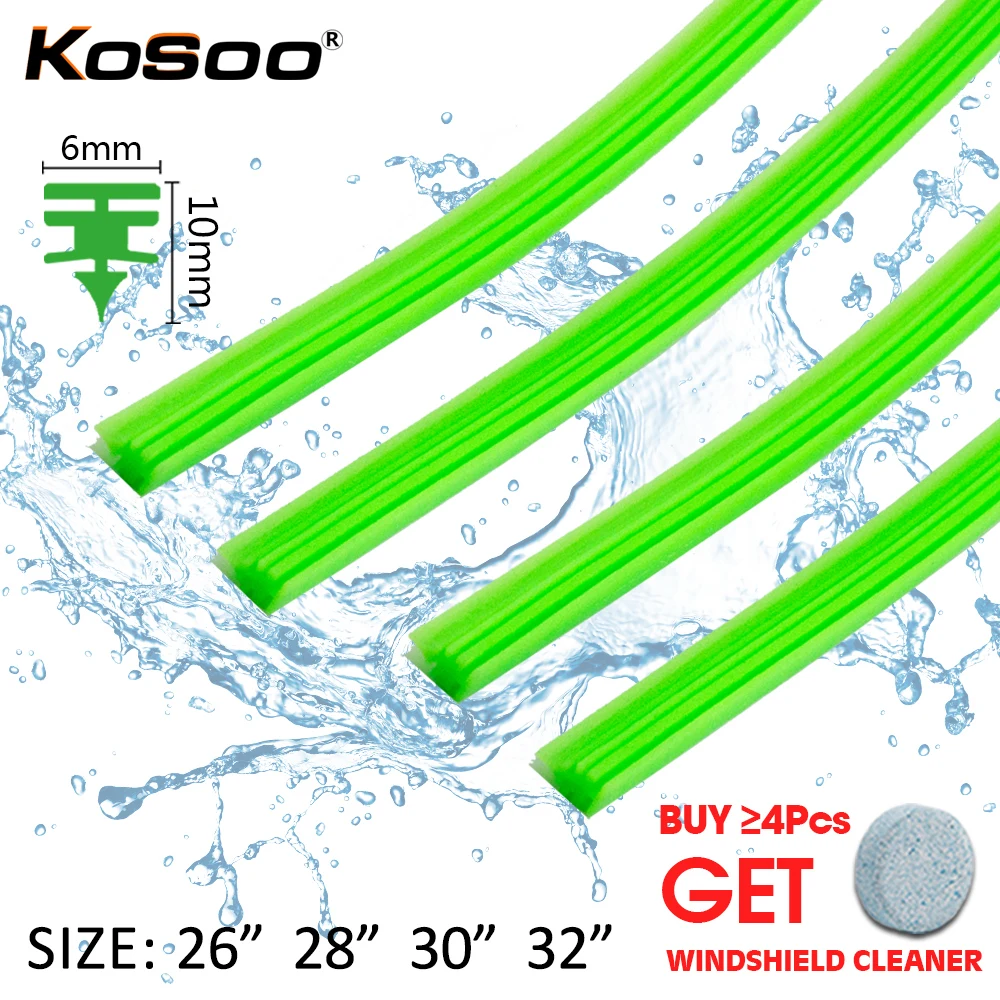 2PCS Fahrzeug Windschutzscheibe Einsatz Silica Gel Auto Wischer Klinge Streifen (Nachfüllen) 6mm 26 "28" 30 "32" Rahmenlose Wischer Zubehör Image