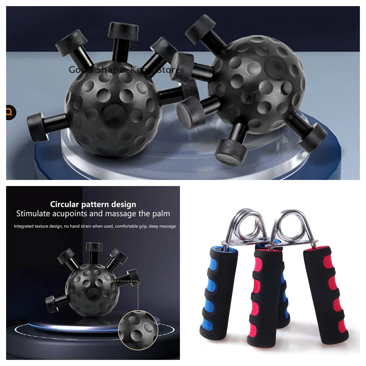 Handübung Bälle Kugel Finger Exerciser Ball Grip Kraft Trainer Handgriffe Tragbare Grip Exerciser Unterarm Grip Workout Image