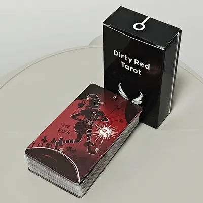 Schmutziges rotes Tarot-Deck, 78 Stück, Tarotkarten, Kanalenergie durch kräftige Striche und Image