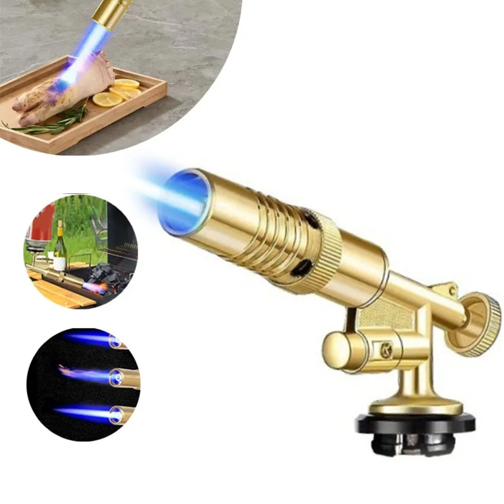 Gasbrenner, Schweißbrenner, Gold, Kupfer, tragbar, Schweißgasbrenner, Hochtemperatur-Flammen-Gas-Blasbrenner zum Grillen, Schweißen und Kochen Image