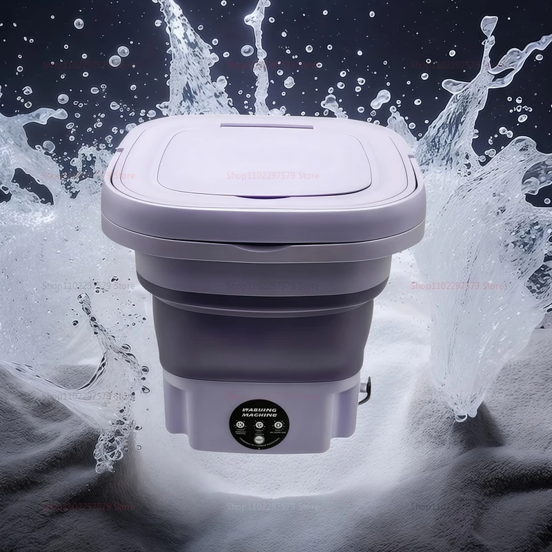 Mini Machine à laver pliable Portable 8L, avec sèche-linge, lave-linge Compact pour chaussettes, sous-vêtements, seau à linge domestique