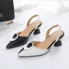 Farb block Mode Sommer High Heel Sandalen spezielle Ferse schwarz und weiß Sandalen rot und schwarz Mode plus Größe Damenschuhe