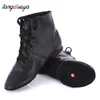 Hohe Top Qualität Tanz Schuhe Frauen Männer Echtes Leder Schwarz Ballett Schuhe Sneaker Jazz Stiefel Plus Größe Praxis Tanzen Schuhe