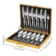 Set di posate per 12 persone Set di posate in acciaio inossidabile 401 da 24 pezzi Set di posate con coltello da bistecca Coltello forchetta Cucchiaio Lavabile in lavastoviglie