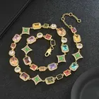 Collana regolabile con zirconi colorati glamour da 10 mm, catena con pietre preziose ghiacciate per uomini e donne, gioielli con ciondolo a forma di stella hip-hop