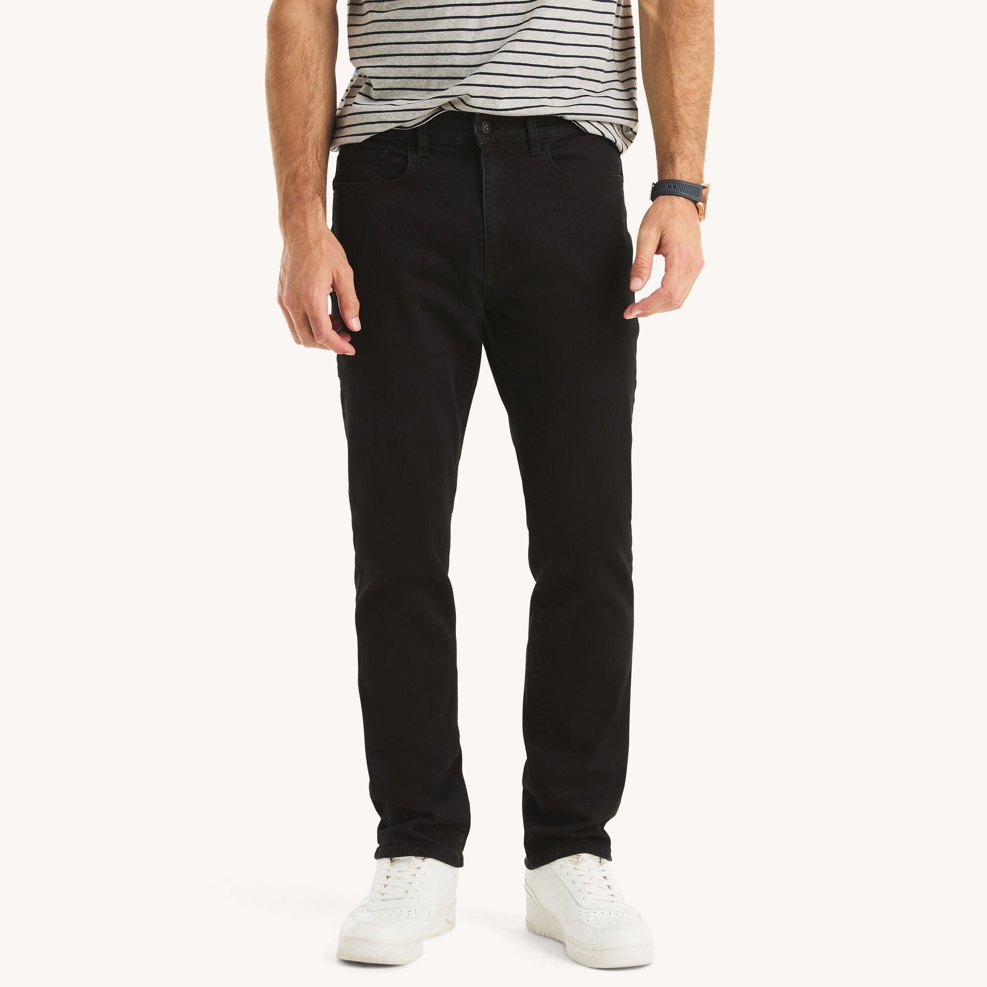 Nautica Men's Vintage Straight Stretch Denim 908 (Black Ink Wash), 38x34