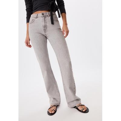 Stradivarius D98 straight-leg vintage effect jeans LIGHT GREY DENIM WASH 12