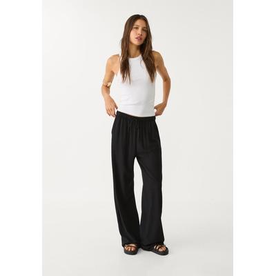Stradivarius Flowing linen blend trousers Black XXS
