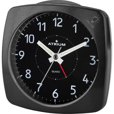 Quarzwecker ATRIUM "A251-7", schwarz, Wecker, Wecker, Schlafzimmer, schleichende Sekunde, Snooze, Beleuchtung