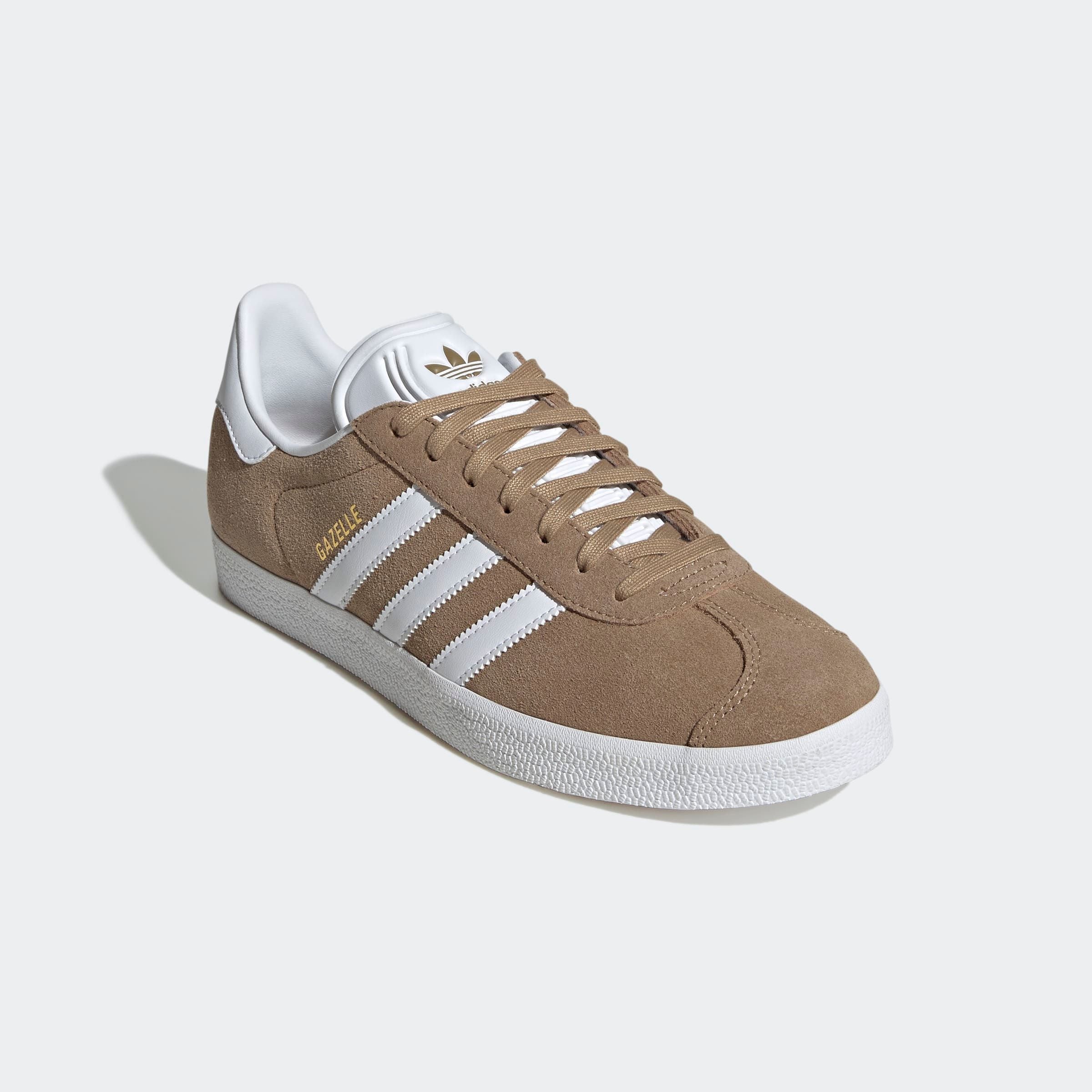 Sneaker ADIDAS ORIGINALS "GAZELLE", Herren, Gr. 36, weiß (supplier colour, cloud weiß, gold metallic), Leder, Synthetik, Schuhe Sneaker