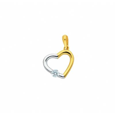 Herzkette ADELIA´S "Halskette - Herzkette mit Anhänger Herz mit Zirkonia aus 333", gold, Halsketten, Damen, Gelbgold 333-Gold, Gelbgold 333, Gold, Schmuckset mit bis 45 cm stufenlos verstellbarer 925 Silber Halskette Image
