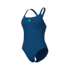 Badeanzug ARENA "arena Feel Damen Solid Control Pro Back Bustier Badeanzug", Damen, Gr. 34, N-Gr, blau (dusty blau), Obermaterial: 82% Polyester, 18% Elasthan, Badeanzüge