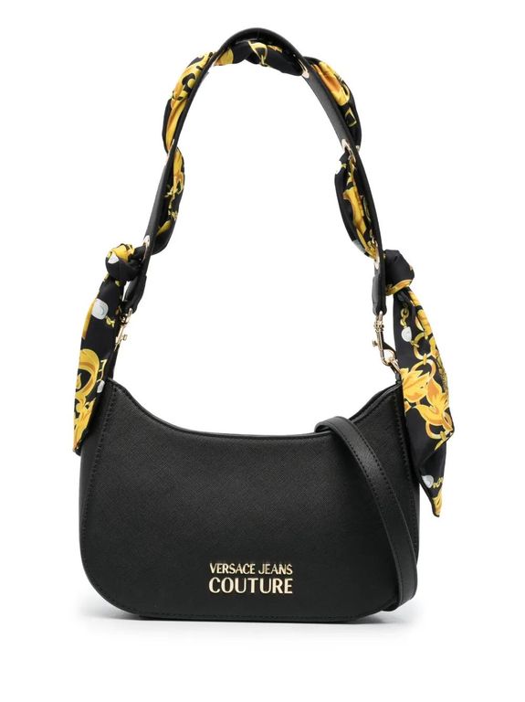 Thelma Scarf-Wrapped Shoulder Bag - Black - Versace Jeans Couture Shoulder Bags