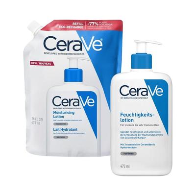 CeraVe Feuchtigkeitslotion: Körperlotion für trockene bis sehr Haut + Feuc 2x473 ml Lotion Image