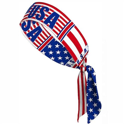 Herren Manschettenknöpfe Polyester Stirnbänder Haarband Amerikanische Flagge Täglich Unabhängigkeitstag Mode Sportlich Blau / Rot Rot Königliches Blau
