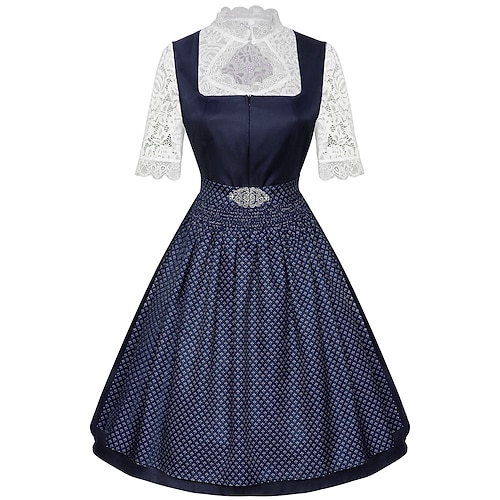 Karneval Oktoberfestbier Kleid Dirndl Dienstmädchen Bayerisch Wiesn Damen Party Bier Festival Stoff im traditionellen Stil Image