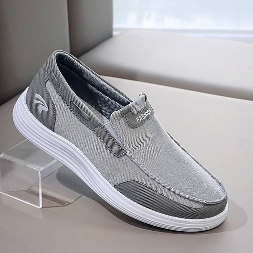 Graue Slip-On-Mesh-Sneaker für Herren, leichte, bequeme Freizeitschuhe zum Gehen, Laufen und für Outdoor-Aktivitäten Image
