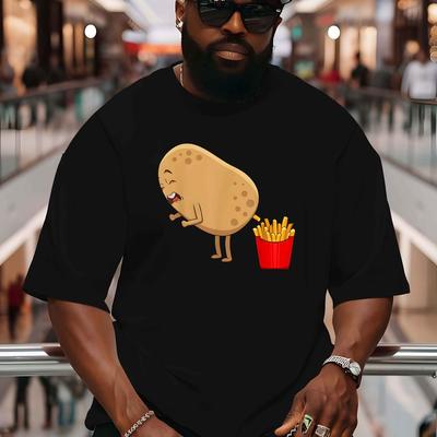 TEMU 2025 Summer Outdoor Sports And Short-sleeved T-shirts. Men's Latest Trendy Fashion Printed Large Size T-shirts. Loose Bottoming Shirts. Round Neck Tops. Breathable And Comfortable, Plus Size Image