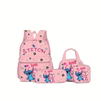 TEMU 4pcs Stitch Backpack. Back-to- Season Large-capacity Backpack. Large-capacity Backpacks, Backpacks, Cartoon Schoolbags Are Fashionable And Suitable For Carnival And Easter Image