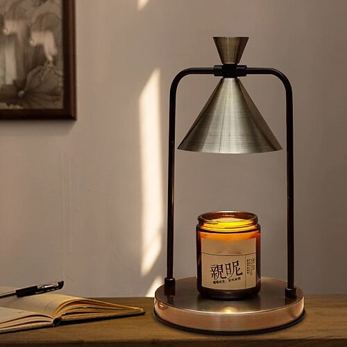 Retro-Aromatherapie-Kerzenlampe, dimmbare Nachttischlampe, schwarz, moderner Stil, LED-Birnen, 110 V, 35 W, rauchfrei, für den Innenbereich Image