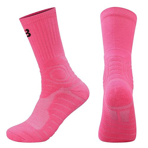 1 Paar Herren Wandersocken Sportsocken Atmungsaktiv Anti-Blasen Schweißableitend Gepolstert Outdoor Quarter Crew Patchwork Baumwolle Schwarz Weiß Gelb zum Laufen Image