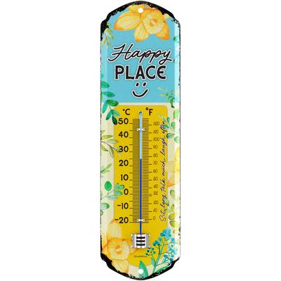 TEMU Thermometer Happy , Spot Sign - Vintage Garden Decor - Lounge Garden Sign - Retro Metal Wall Decor, 8x28cm Classic Edition Image