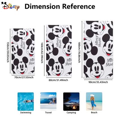 TEMU 1pc & Mouse Beach Towel - Soft, Quick-dry Microfiber, Absorbent, Swimming, Bathing & Office Use, Beach Accessories | Design | Polyester Image