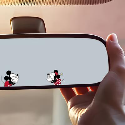 TEMU & Kiss Car Rearview Mirror Sticker - Fun Pvc Decal For Vehicles, Laptops, Water Bottles, Windows | Ideal Gift For Teens & Adults, Automotive Exterior Accessory| Design|glossy Image