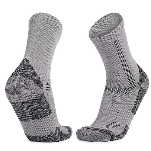 1 Paar Damen Socken aus Merinowolle laufsocken Thermowarm Atmungsaktiv Anti Blister Dicht Außen Viertelbesatzung Patchwork Merino Wolle Schwarz Weiß Königsblau für Ski / Snowboard Laufen Camping Image