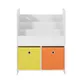 SoBuy KMB27-W libreria per bambini scaffale per bambini con 3 scomparti portaoggetti e 2 scaffali per giocattoli da boxe in tessuto per bambini