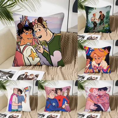 1PC Neue Heartstopper Film Kissen Fall Quadrat Kissen Schlafzimmer Sofa Freizeit Komfort Kissen Auto Wohnzimmer Hause Dekoration 40X40 Image