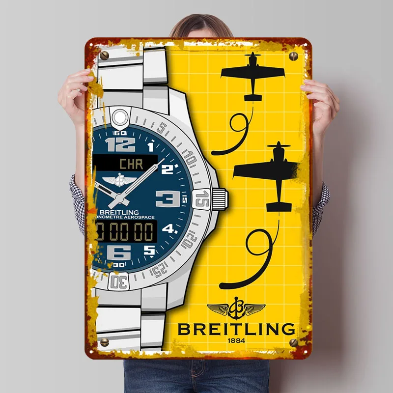 Breitling Luft- und Raumfahrt-Uhrenschild, Militär-Poster, Bilder, Wanddekoration, Artikel, individuelle Metall-Blechschilder für Wandkunst-Dekoration Image