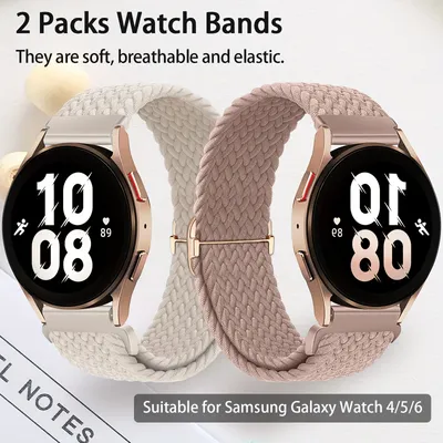 2 Packungen Uhrenarmbänder für Samsung Galaxy Watch Active 2 40 mm 44 mm/Active 40 mm/Galaxy Watch 3 41 mm/42 mm/Gear S2/Galaxy Watch 4 5 6