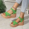 Frauen Sandalen High Heels Plattform Frau 2024 Sommer Luxus Komfort klobige Absätze Keile Gladiator Sandalen rote Schuhe plus Größe 41
