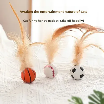 Rubber Elastic Badminton Shuttlecock for Cats To Have Self - Entertaining Relieve Boredom Toss and Interact
