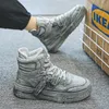 HKDQ High Top Dirty Shoes Herren Damen Wintermode Design Herren Skateboardschuhe Trend Casual Grau