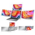 Extender per laptop Display a 3 schermi Quad doppio monitor portatile da 16 pollici compatibile con Win/Mac M1/M2/M3/M4 da 12-18,5 pollici