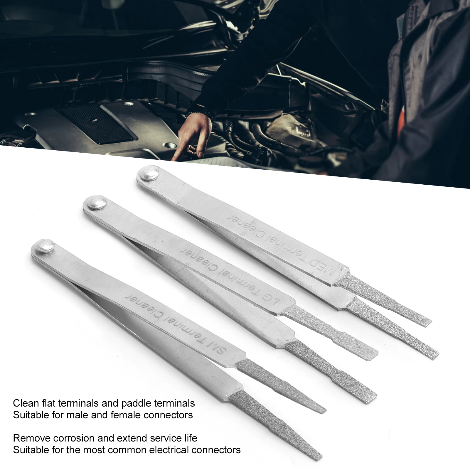 Terminal-Verkabelungswerkzeug, Terminal-Reiniger-Set, Hardware-Werkzeug für die automatische Reparatur von kleinen elektrischen Spaten-Pin-Anschlüssen Image