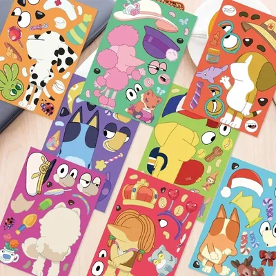 8/16 Blatt Bingo Interessante Spleißaufkleber Kawai Anime Cartoon Graffiti Aufkleber für Gepäck Skateboard Notebook Kinder Spielzeug Geschenk Image