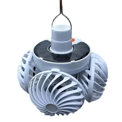 Camping Lanterns With Fan Solar Camping Lantern With Ceiling Fan Foldable Small LED Ceiling Light Portable Camp Accessories For
