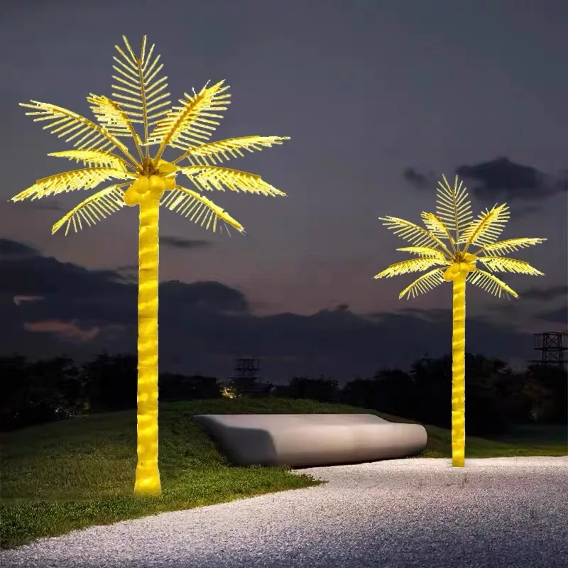 3M 4M 5Meter Outdoor Park Realistische Künstliche Natürlich Aussehende LED Dekoration Licht Kokospalme Licht Image