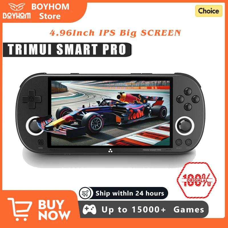 Trimui Smart Pro Console de jeu portable 4.96 ''écran IPS système Linux Joystick éclairage rvb Smartpro rétro lecteur de jeu vidéo cadeau