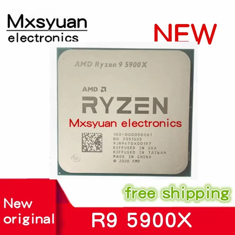 100 % NEU 1 TEILE/LOS Ryzen 9 5900X NEU R9 5900X 3,7 GHz Zwölfkern-24-Thread CPU-Prozessor 7NM L3=64M 100-000000061 Sockel AM4 Image