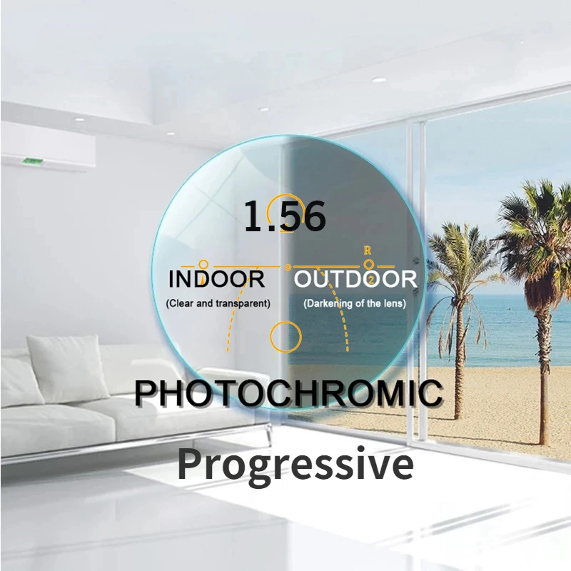 O-Q CLUB 1,56/1,61/1,67 Photochrome progressive multifokale Linsen HMC-Beschichtung Anti-Ultraviolett Anti-Kratz-asphärische Linsen Image