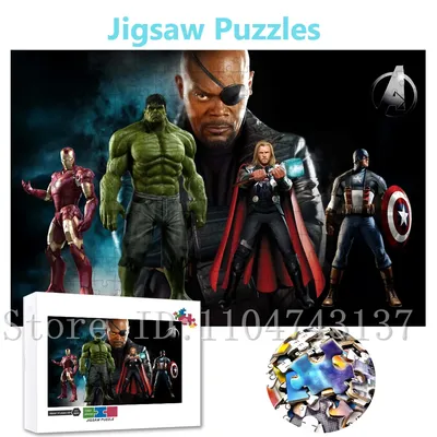 Disney Superhelden Puzzles Thor Iron Man Hulk Holz-/Papierpuzzles für Jungen Image