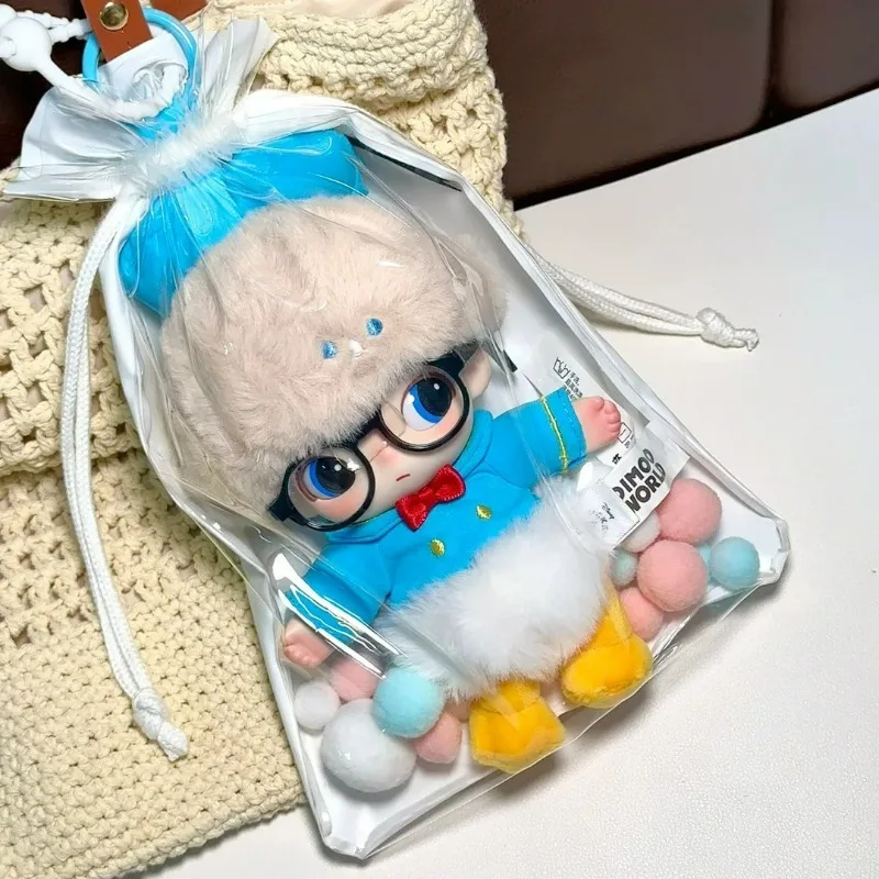 Dustproof Transparent Doll Protective Cover with Drawstring Design Simple and Fashionable Can Be Hung on Bag Keychain