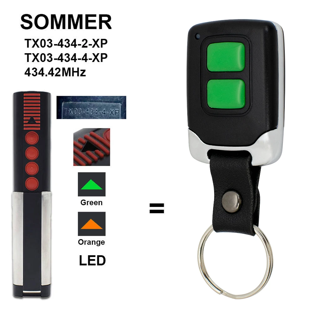 SOMMER TX03-434-4-XP 434.42MHz Garagentor-Fernbedienung Duplikator SOMMER TX03 434 4 XP Garagentor-Toröffner-Sender Image