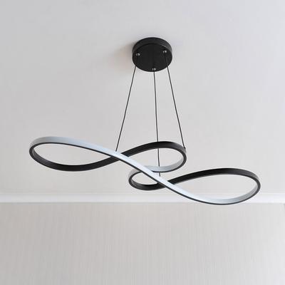 Matte Black Loop Drop Bar LED Ceiling Pendant Light