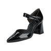 Pumps PAUL GREEN "Paul Green Pumps Lederimitat", Damen, Gr. 38, schwarz (schwarz lack), Lederimitat, casual, Schuhe