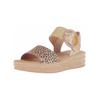 Keilsandalette GABOR "Gabor Sandalen Leder", Damen, Gr. 39, beige (beige, gold), Leder, casual, Schuhe